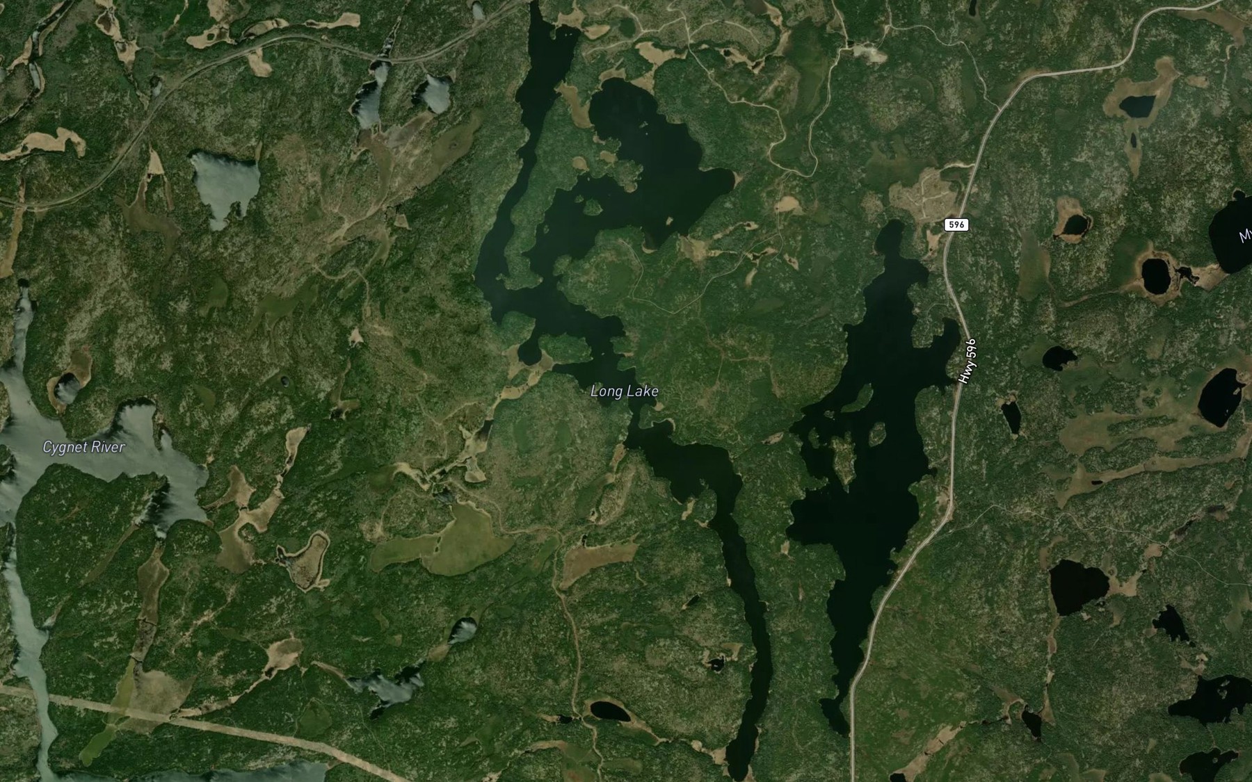 Satellite map of the Long Lake