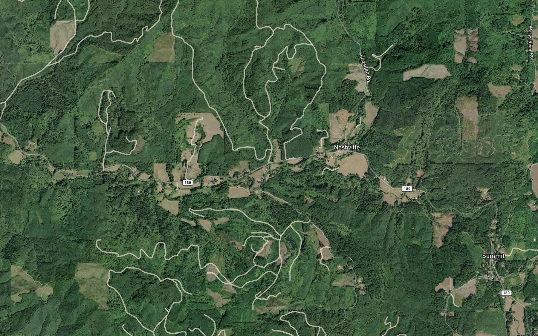 Satellite map of the Humphrey Creek