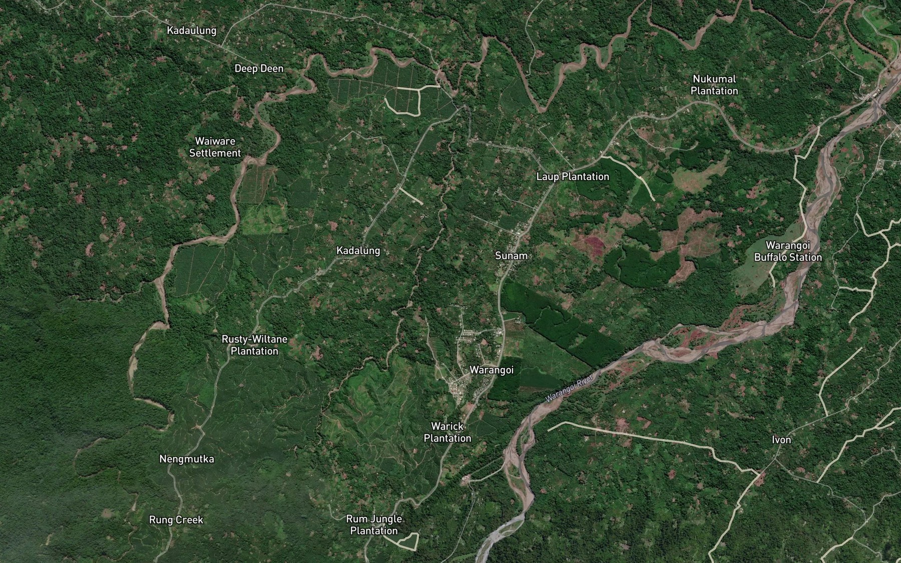 Satellite map of the Kasepka Creek