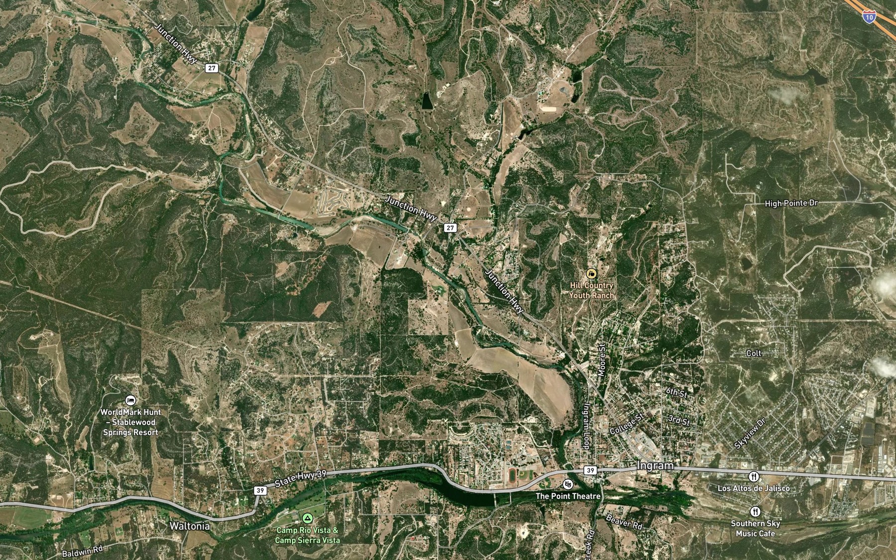 Satellite map of the Henderson Branch