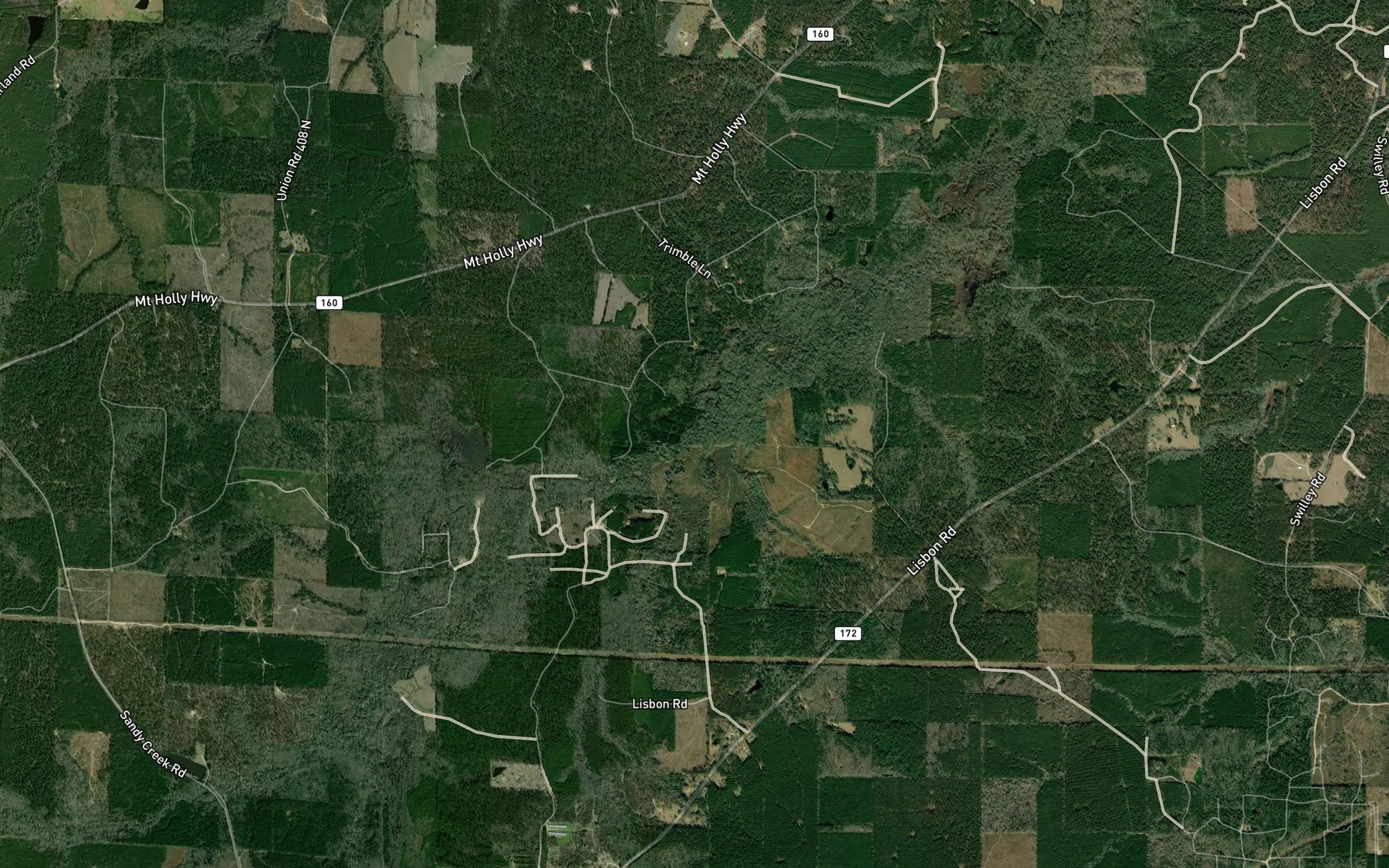 Satellite map of the Richland Creek