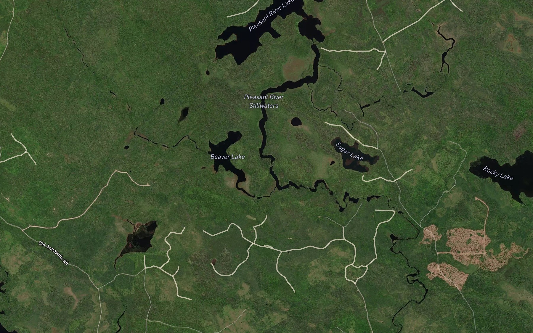 Satellite map of the Mud Lakes