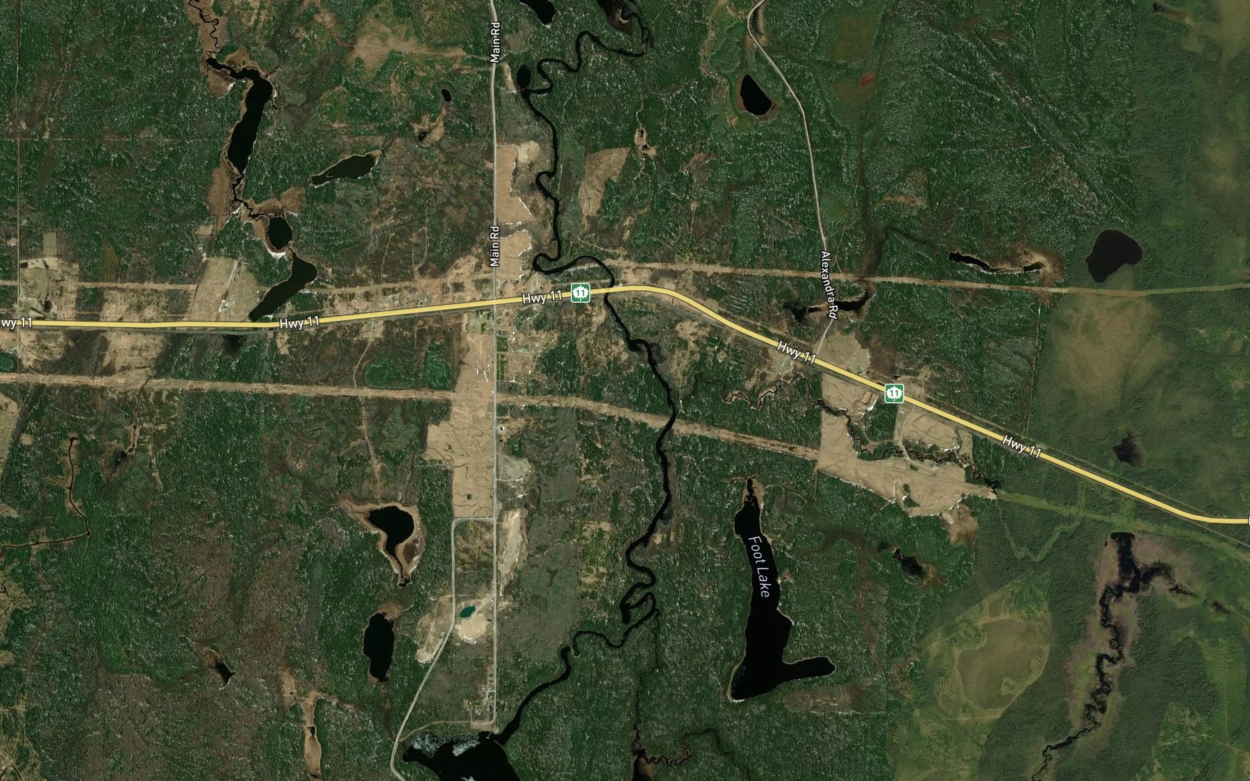 Satellite map of the Haggart Creek