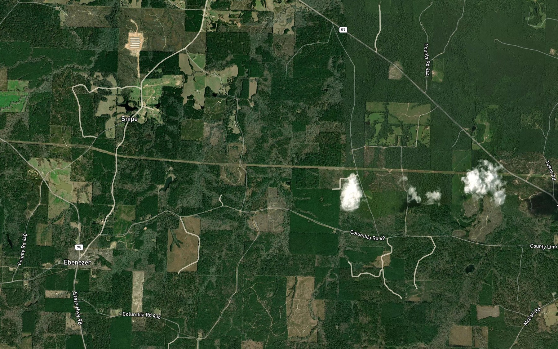 Satellite map of the Sylvester Branch