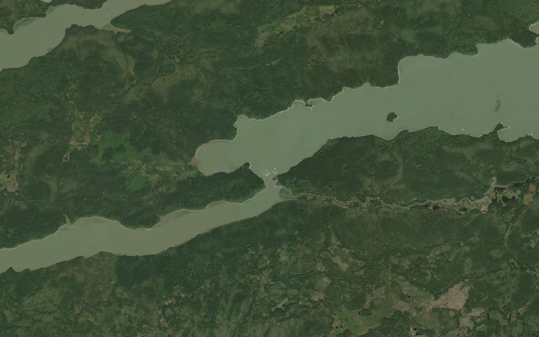 Satellite map of the Sakitowak Rapids