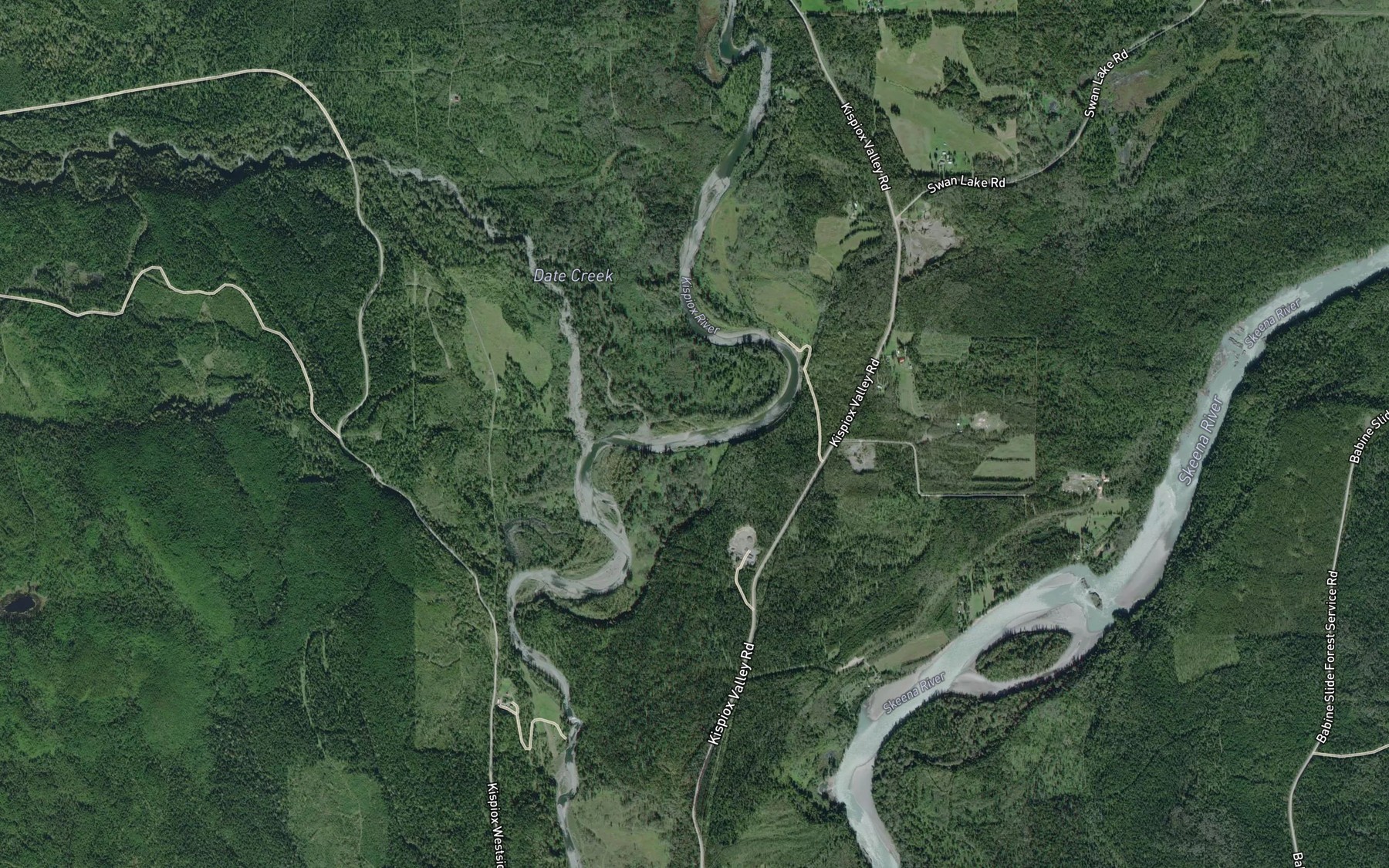 Satellite map of the Date Creek
