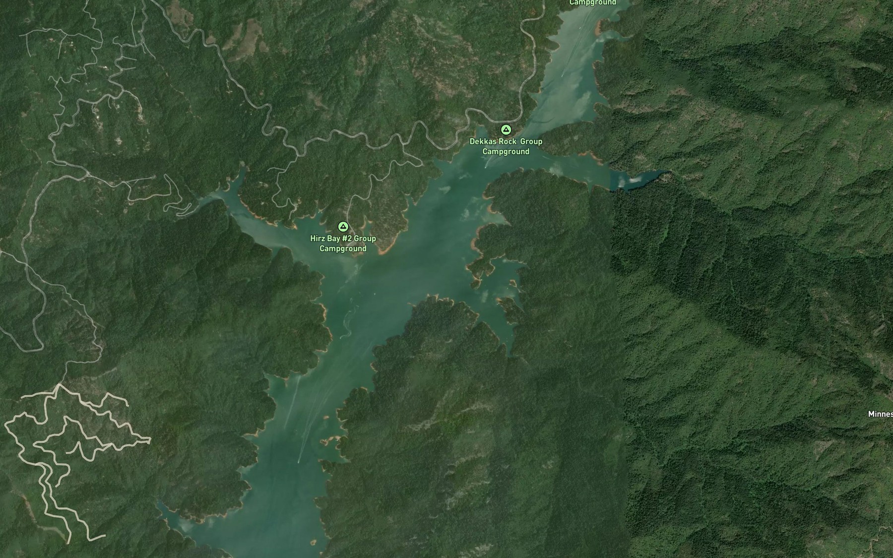 Satellite map of the Campbell Creek