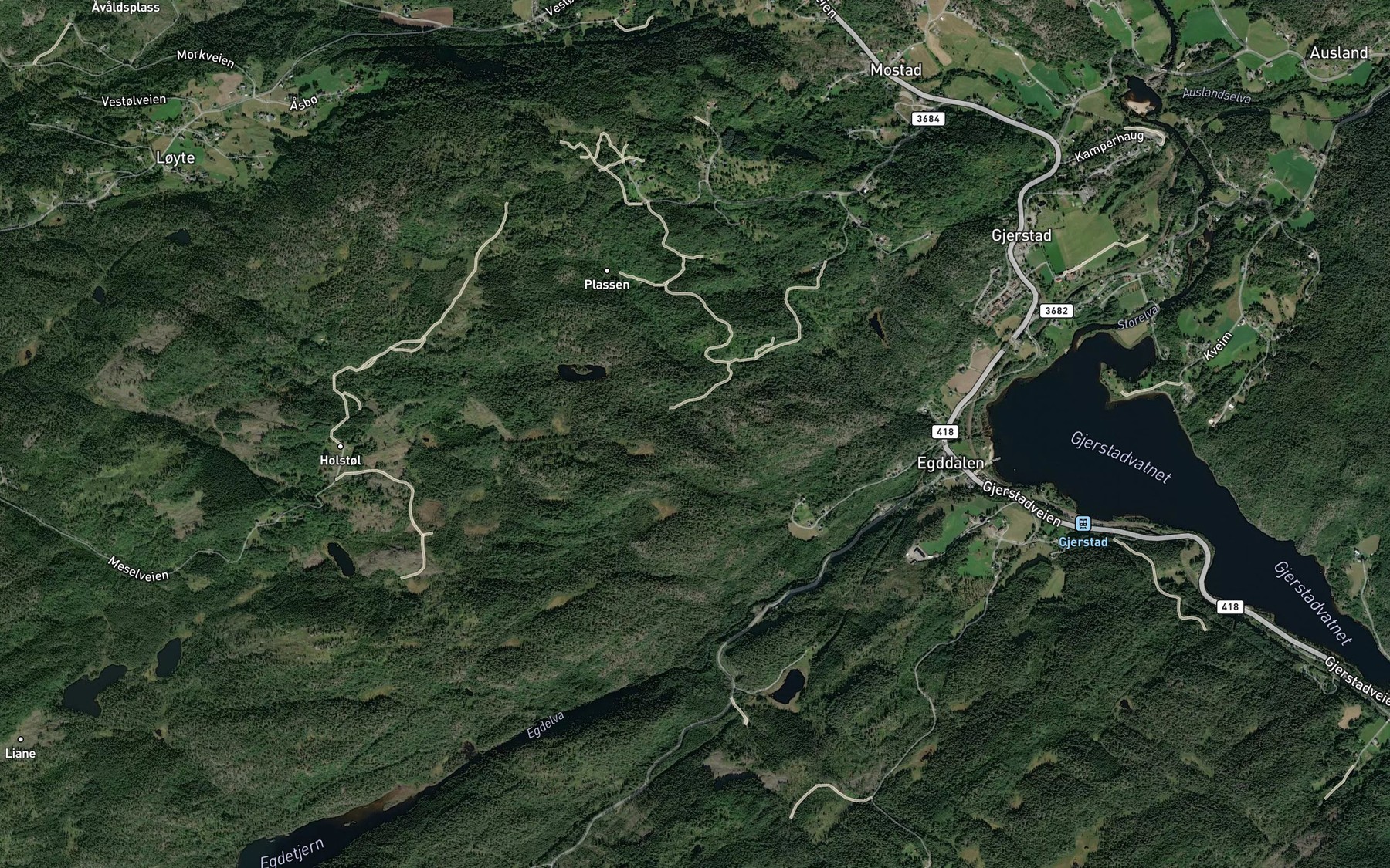 Satellite map of the Kvernbekken