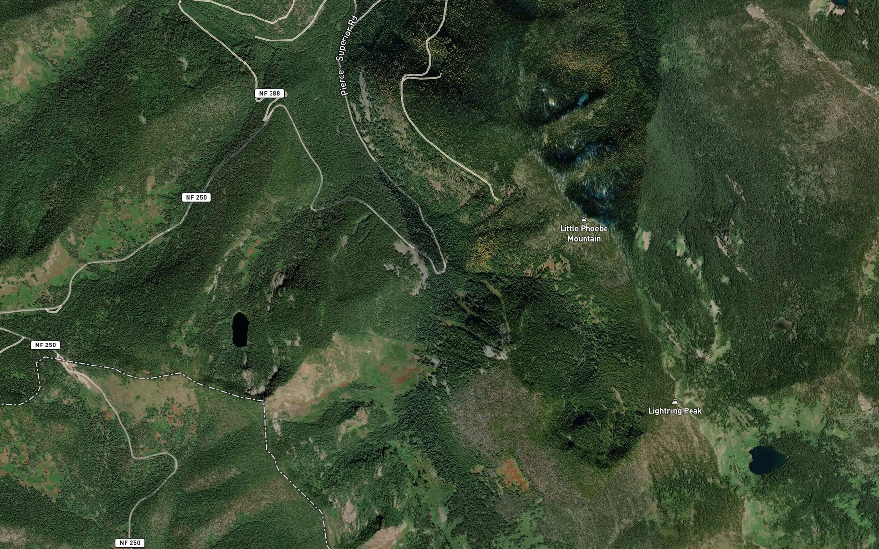 Satellite map of the Hidden Creek