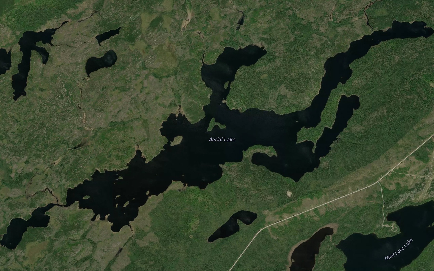 Satellite map of the Aerial Lake
