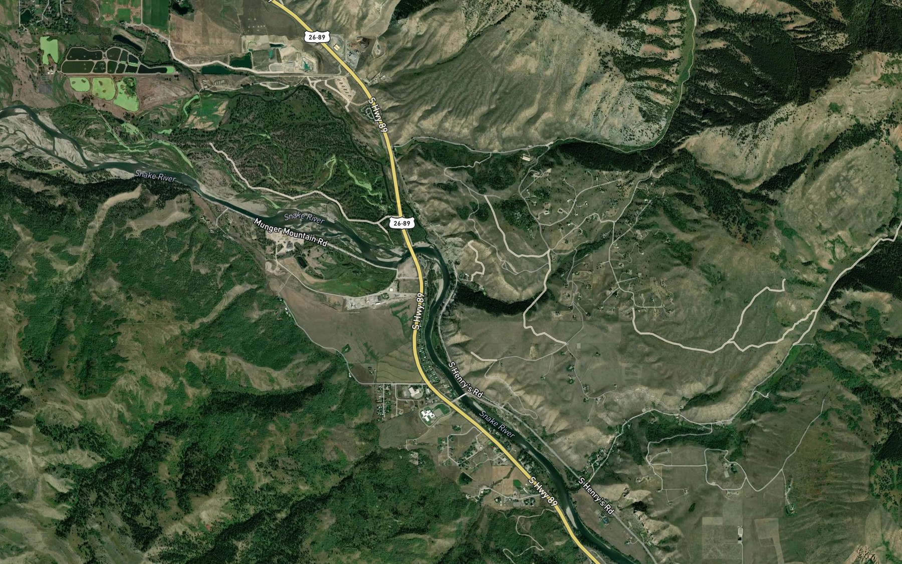 Satellite map of the Squaw Creek