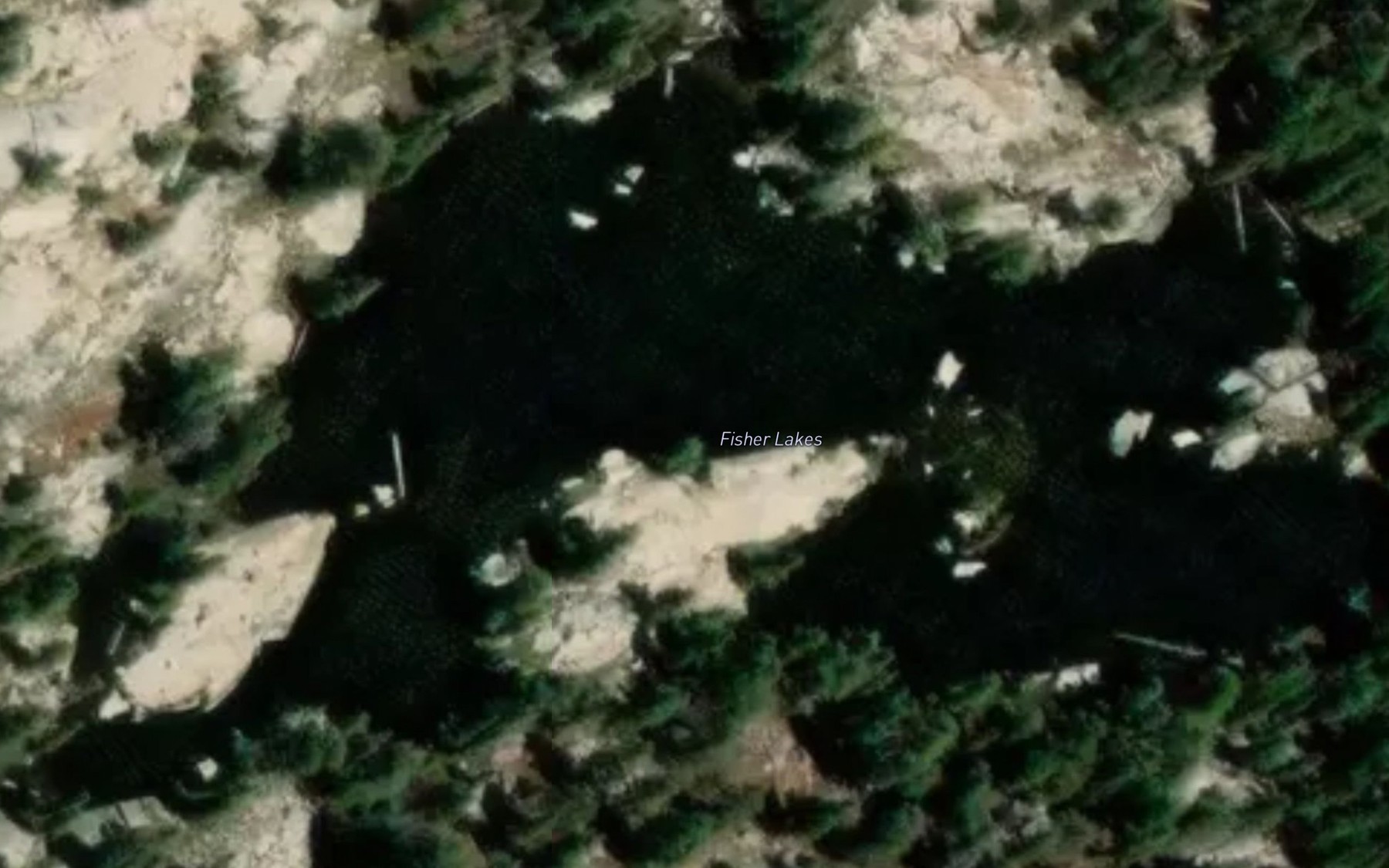 Satellite map of the Fisher Lakes