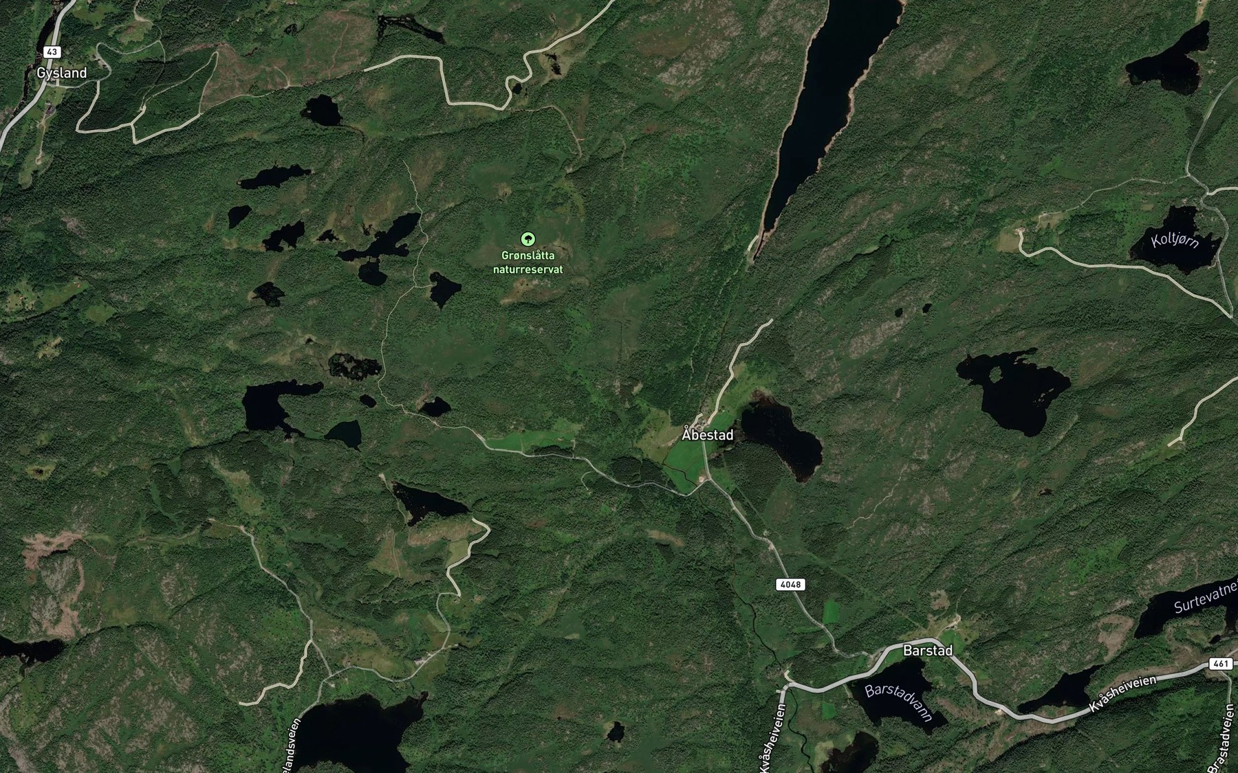 Satellite map of the Kromyrfossen