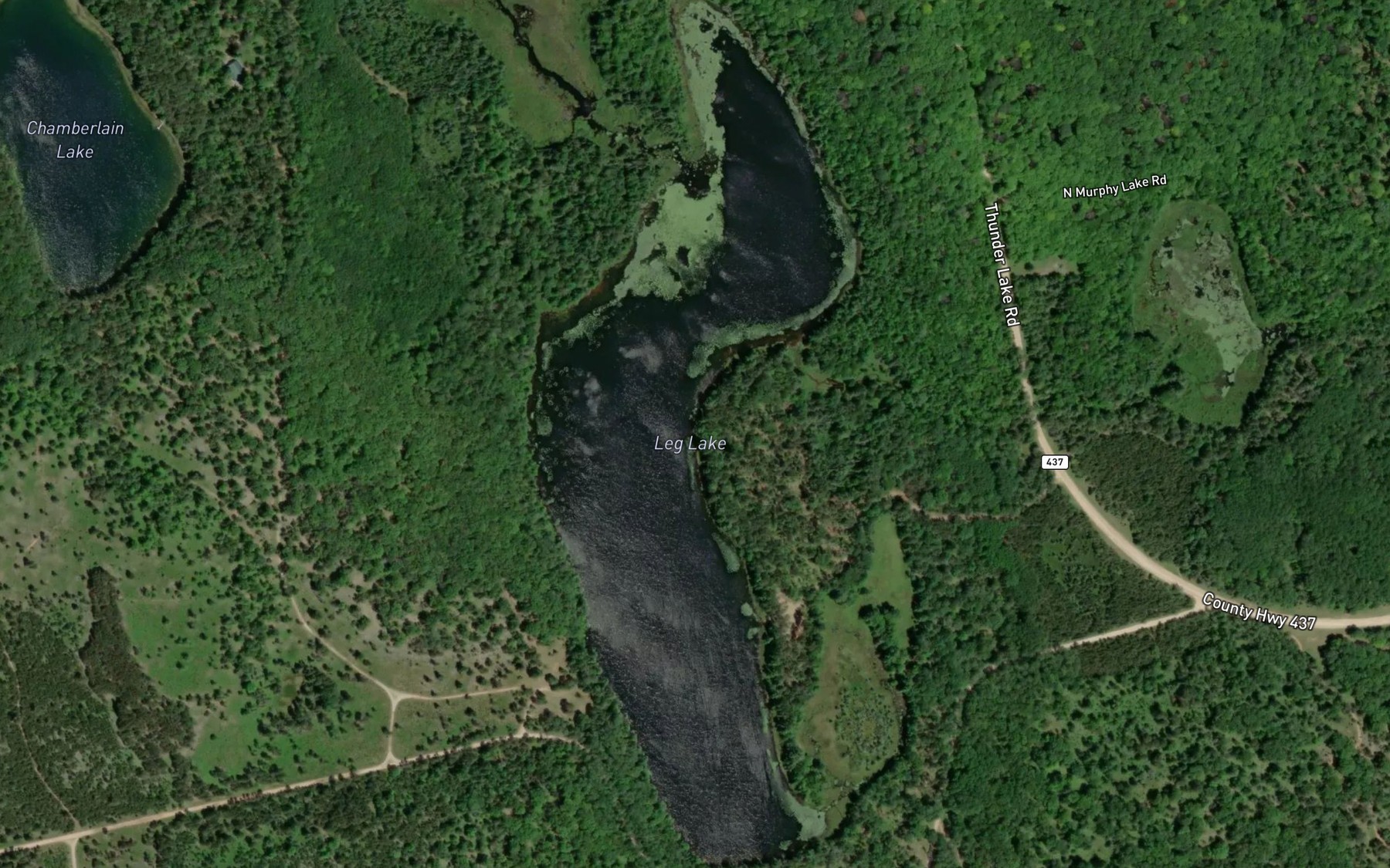 Satellite map of the Leg Lake