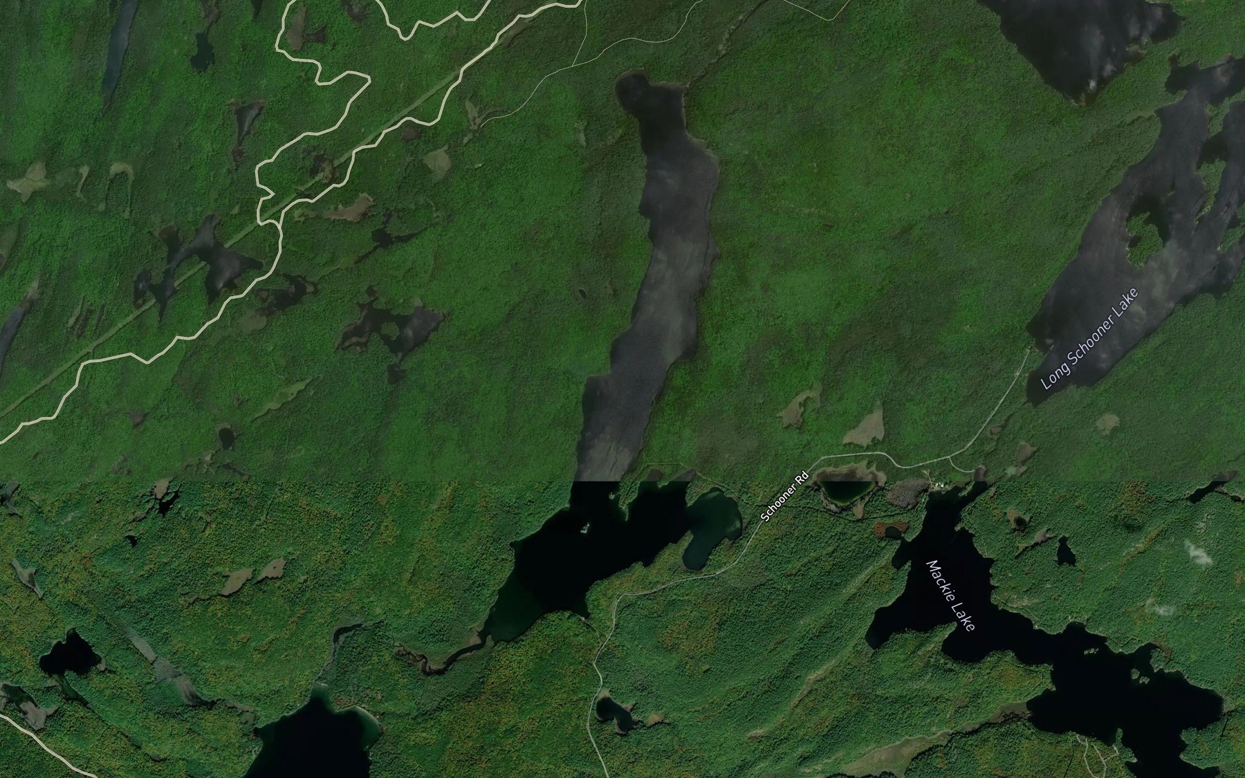 Satellite map of the Fortune Lake