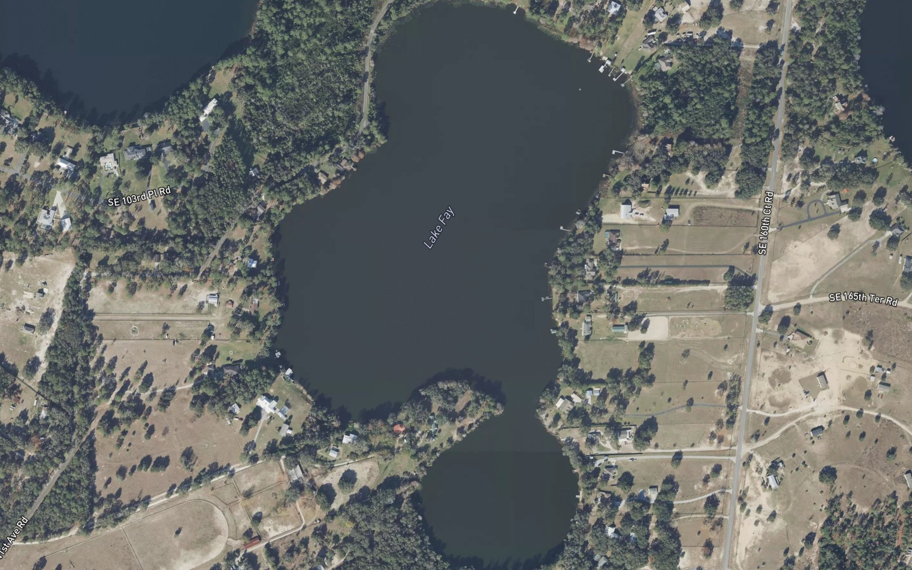 Satellite map of the Lake Fay