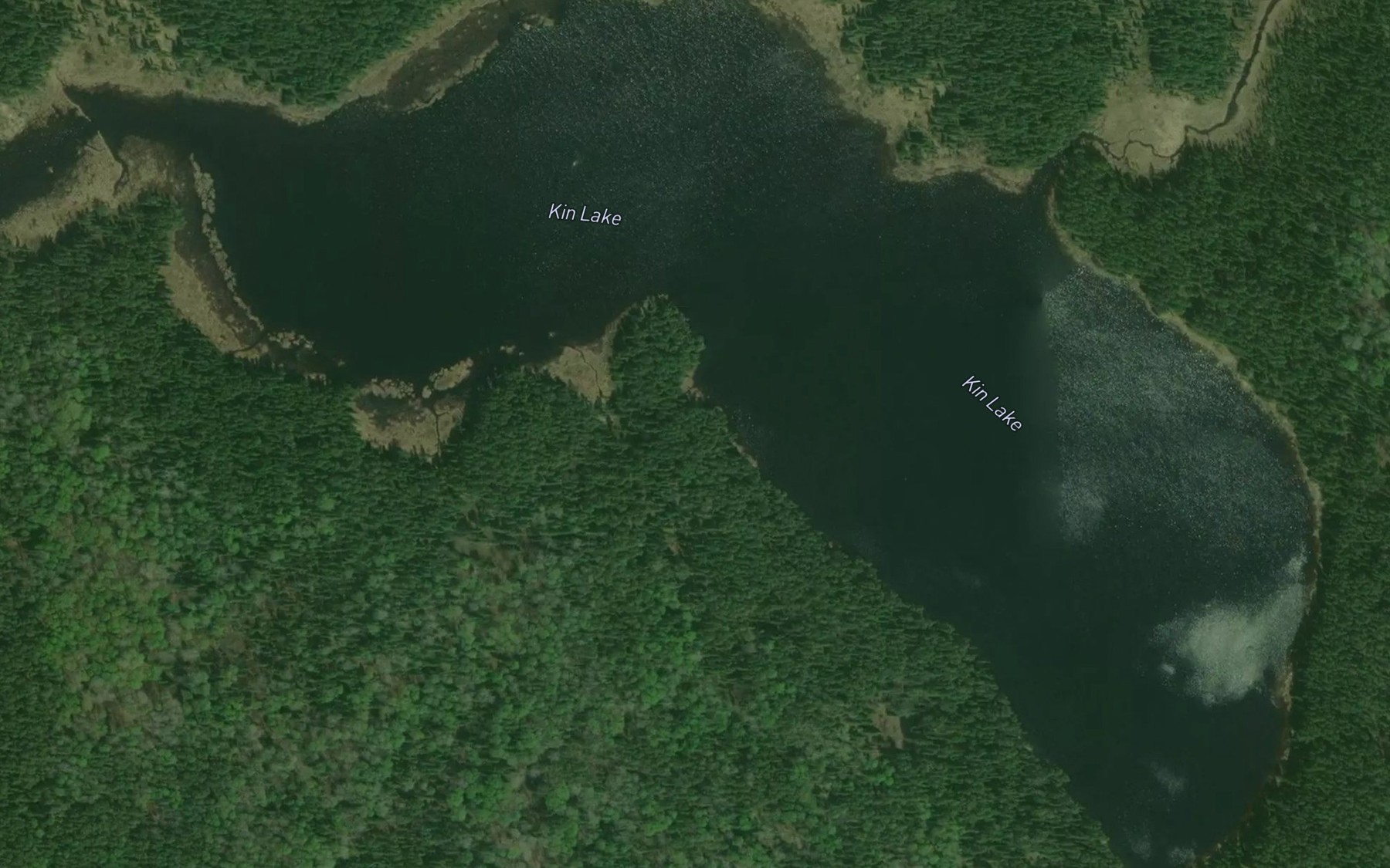 Satellite map of the Kin Lake