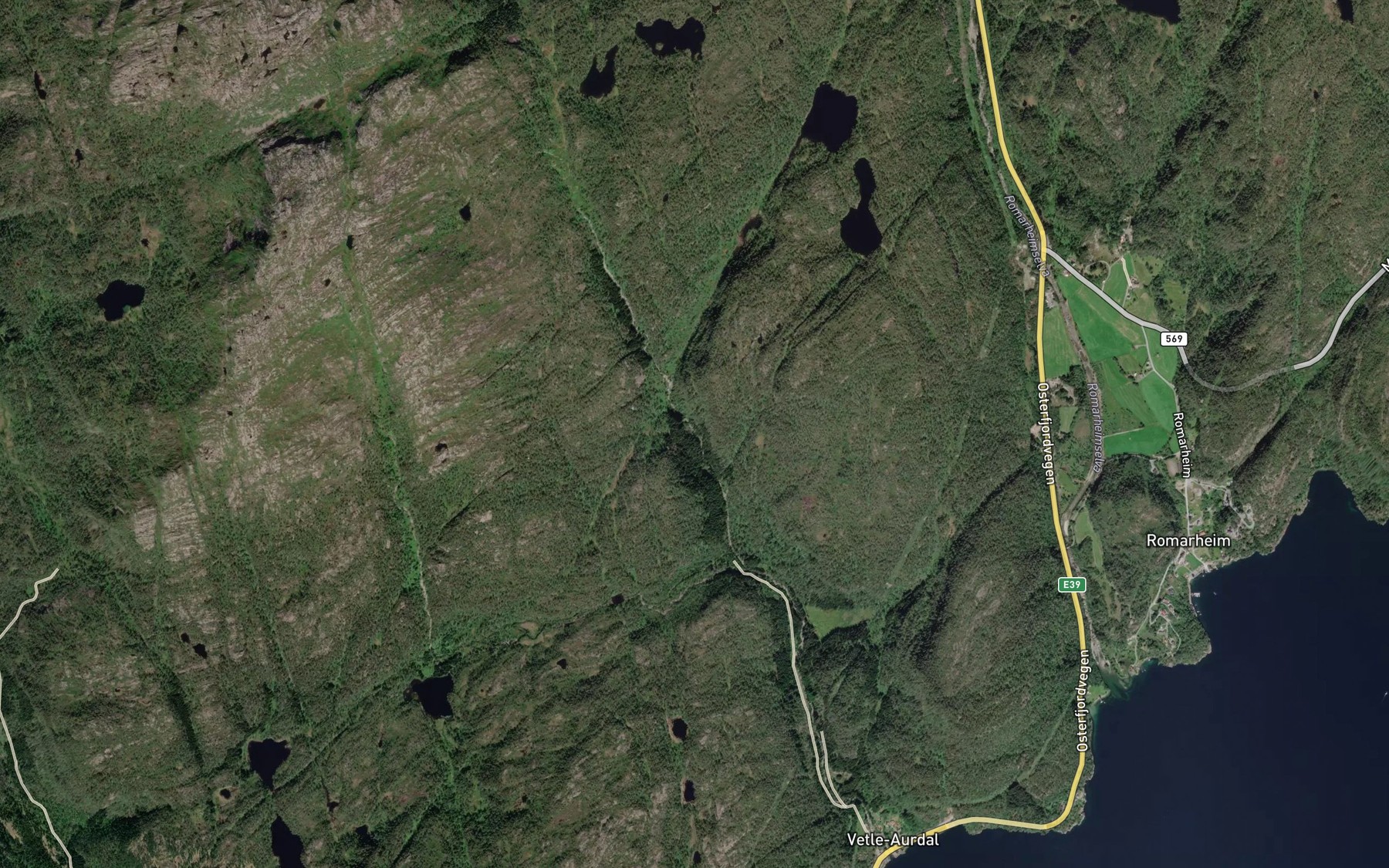 Satellite map of the Saetredalselvi