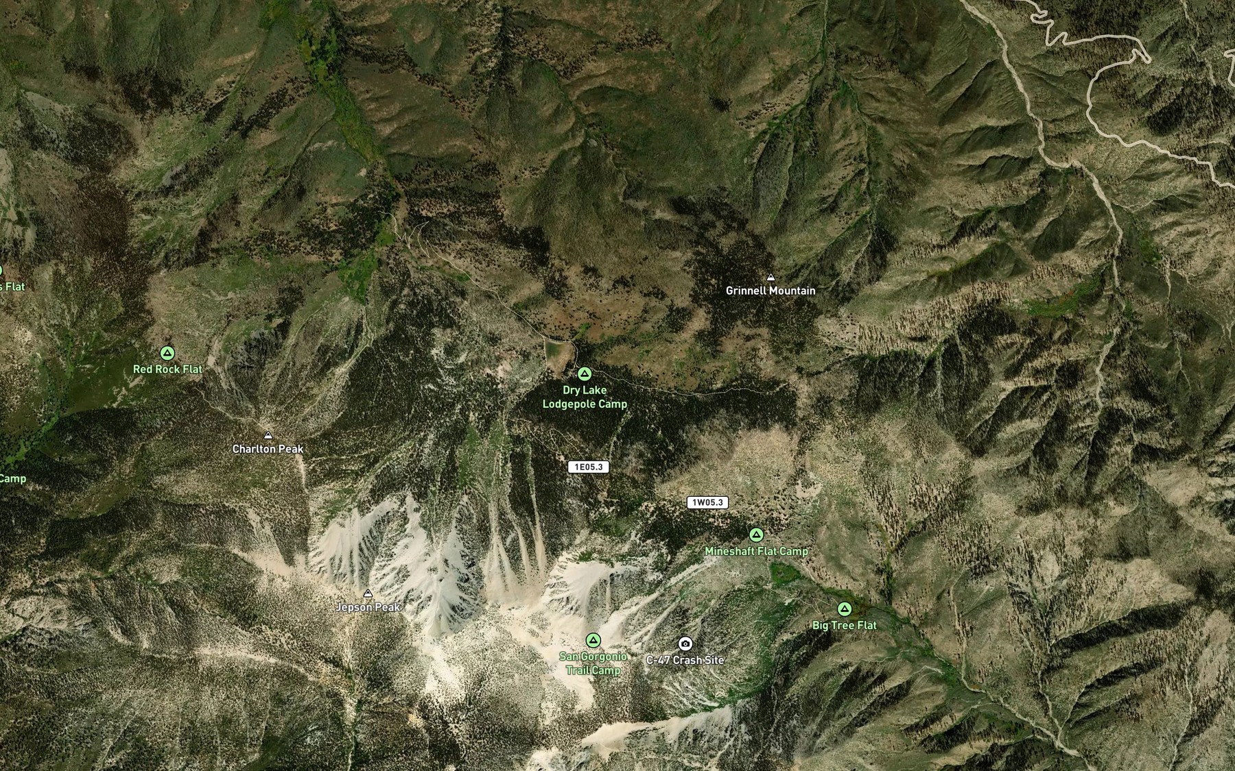 Satellite map of the Lodgepole Spring