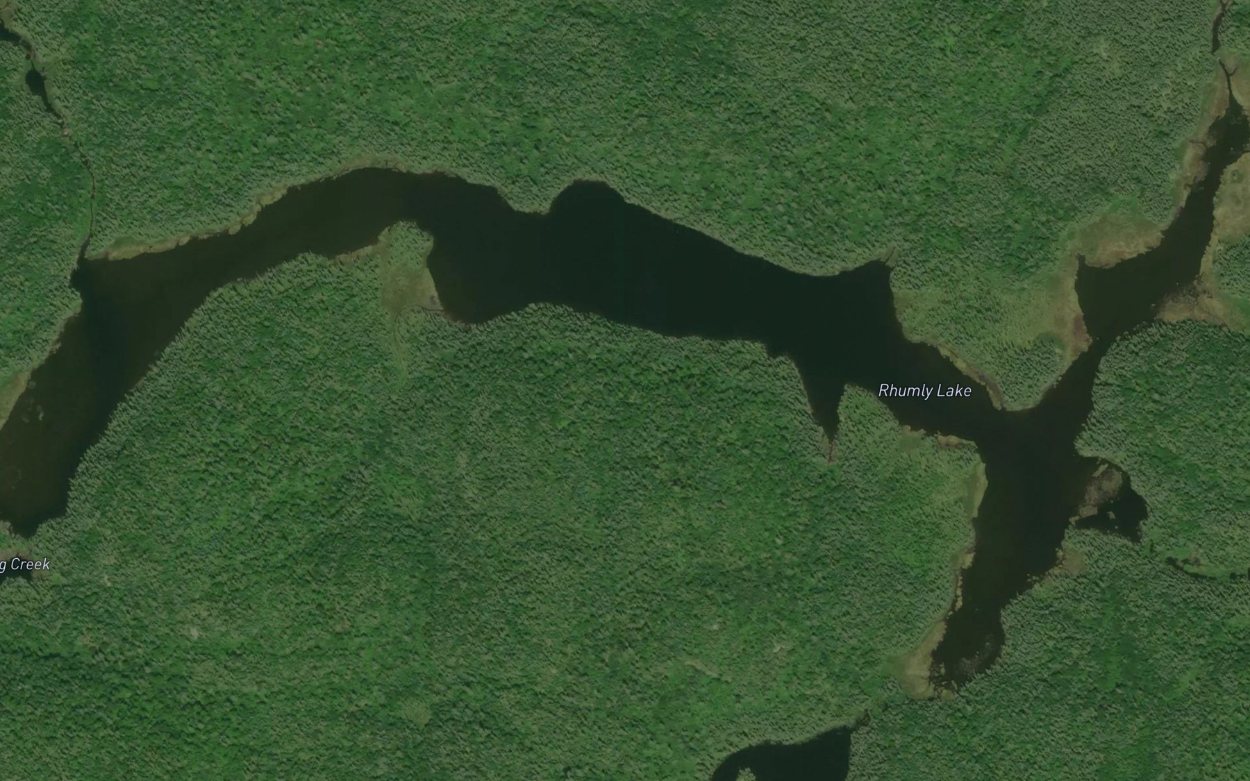 Satellite map of the Rhumly Lake
