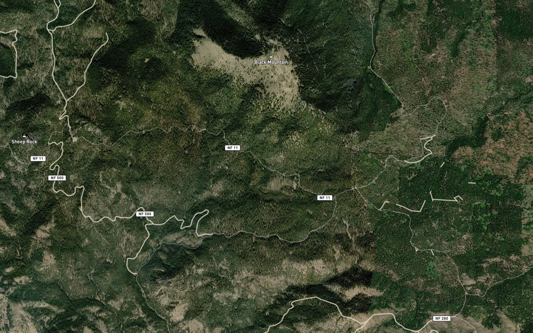 Satellite map of the Camp Crunch Spring