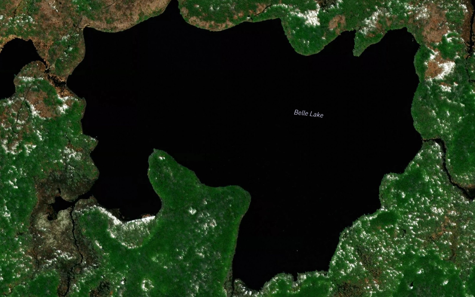Satellite map of the Belle Lake