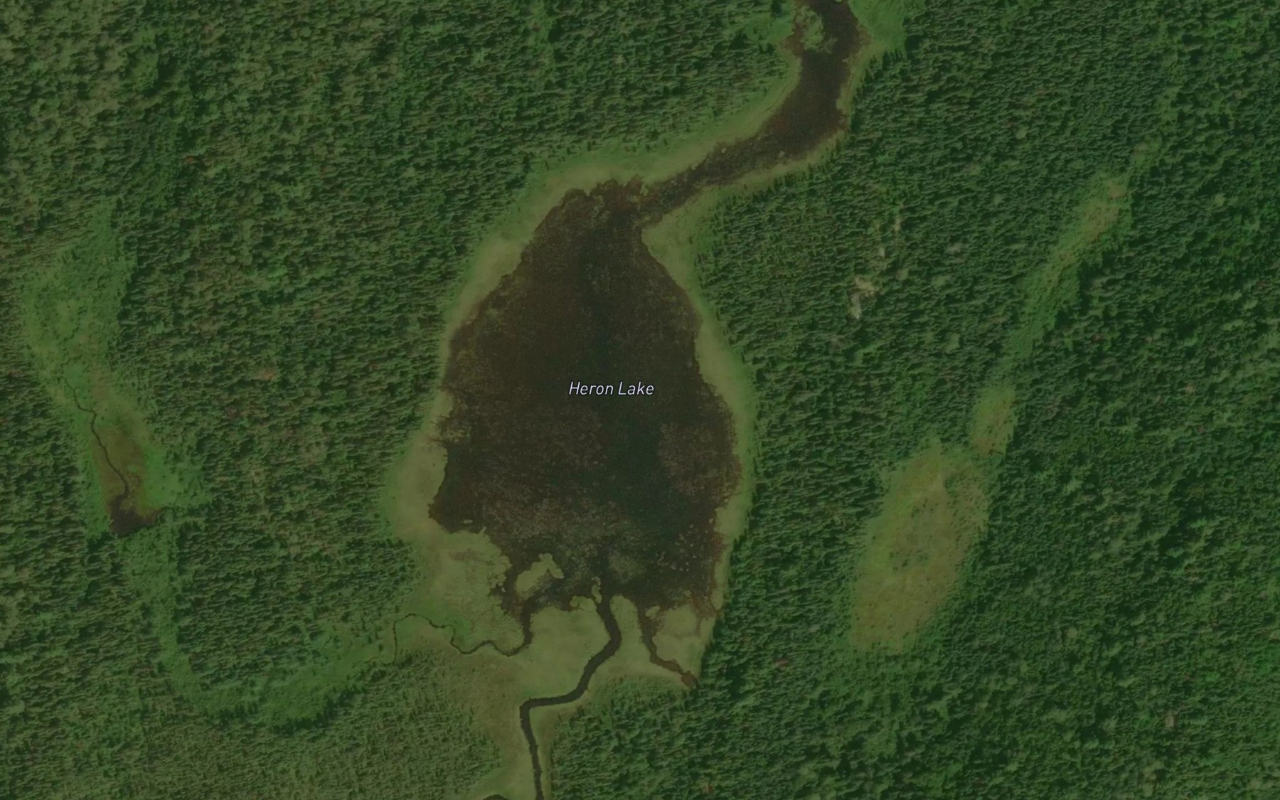 Satellite map of the Heron Lake