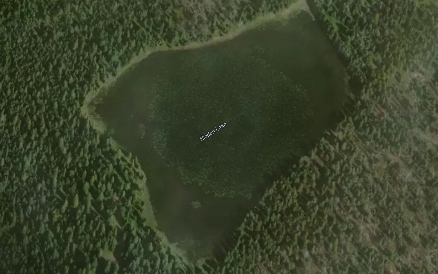 Satellite map of the Hidden Lake
