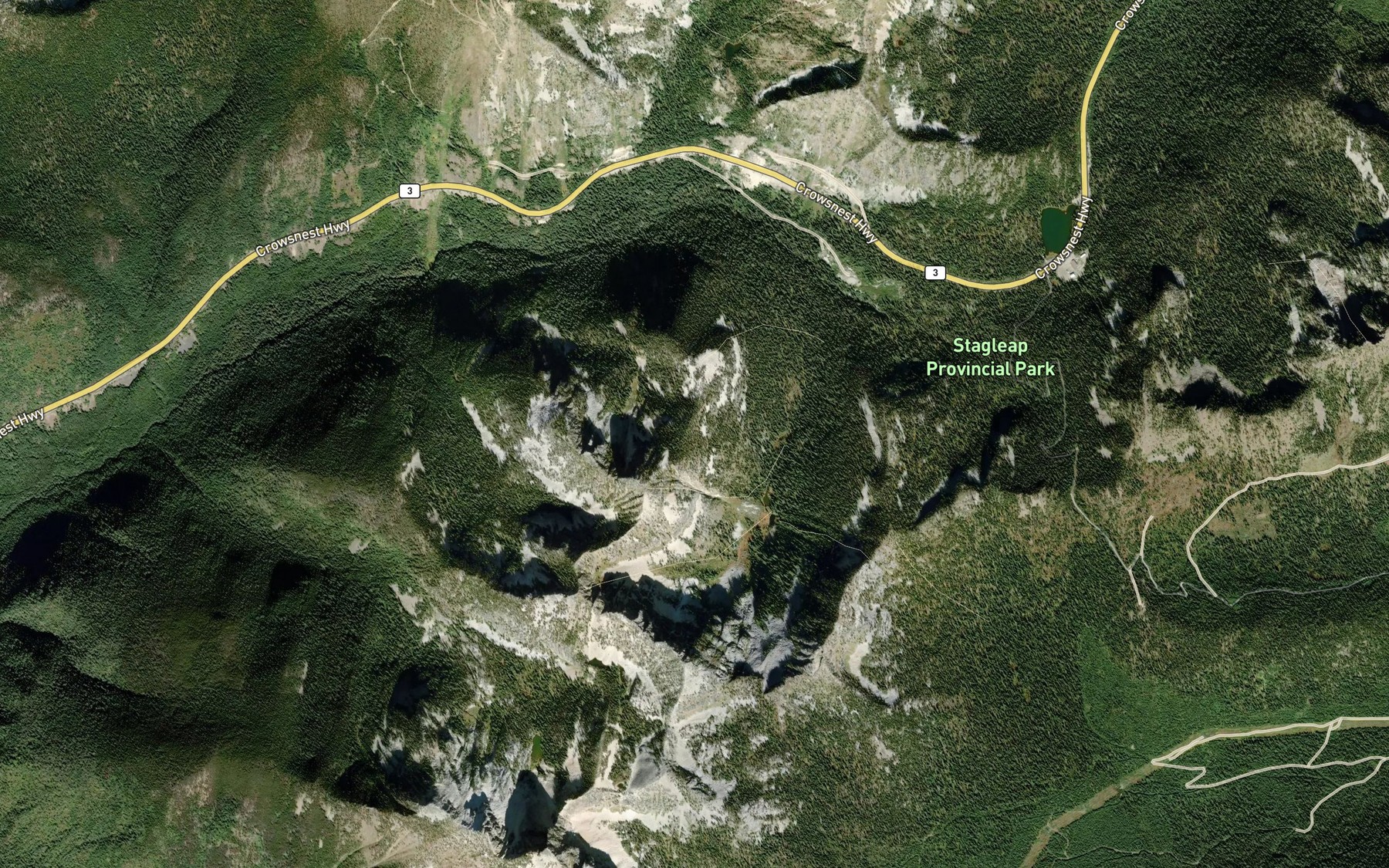 Satellite map of the Twin Lakes