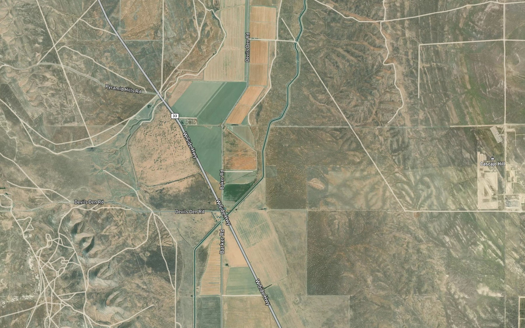 Satellite map of the Governor Edmund G Brown Coastal Branch California Aqueduct