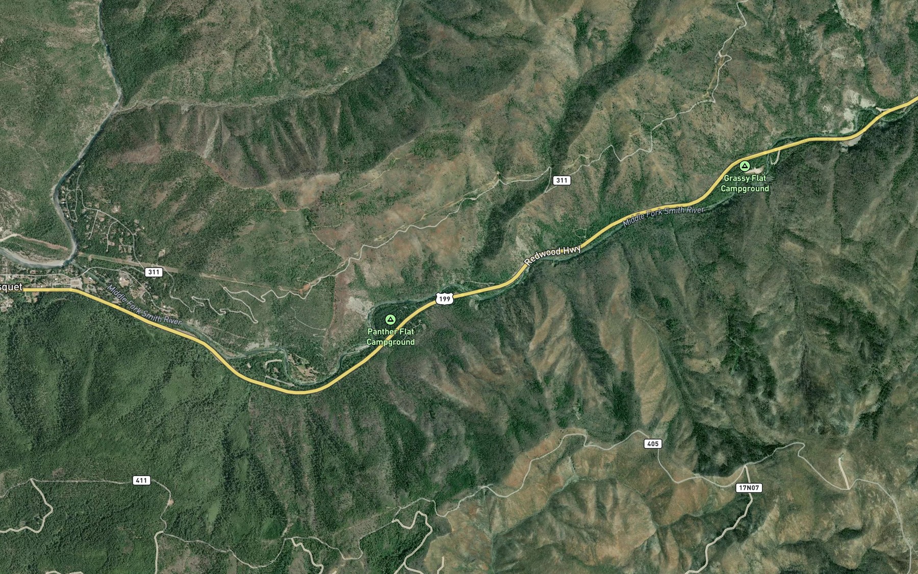 Satellite map of the Eighteenmile Creek