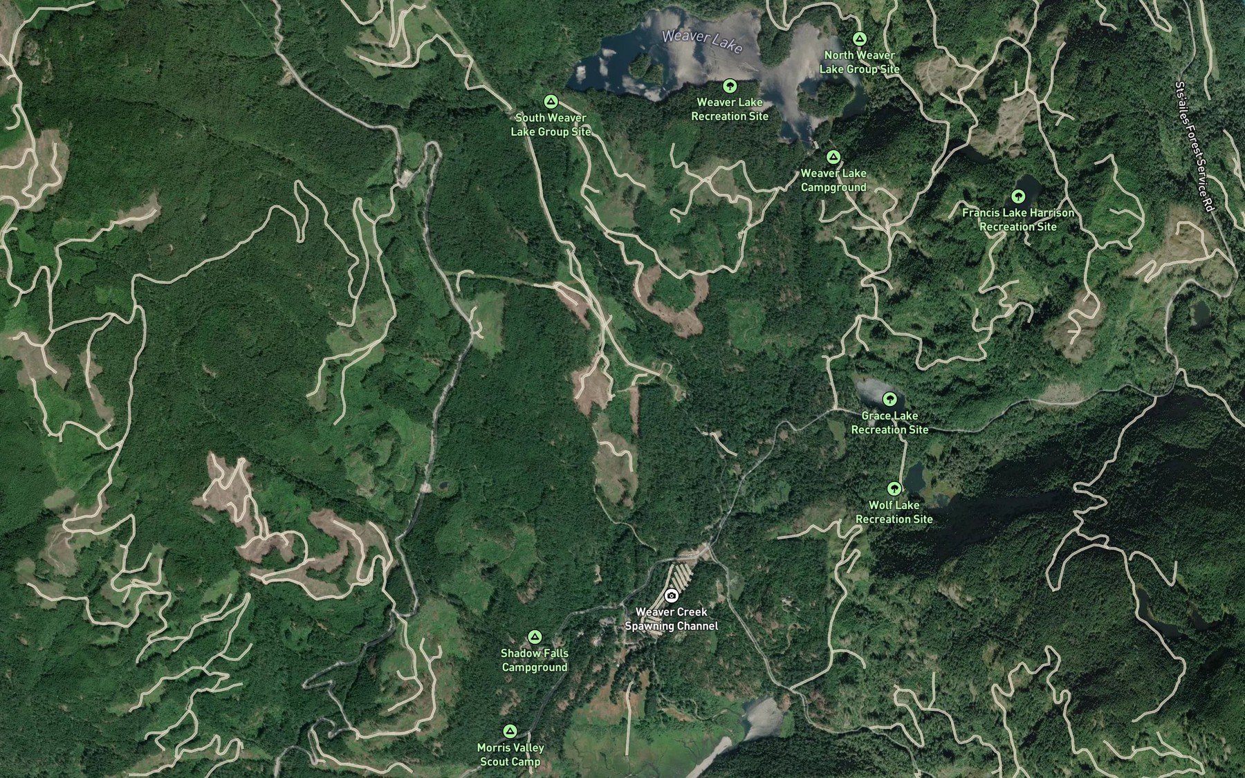 Satellite map of the Sakwi Creek