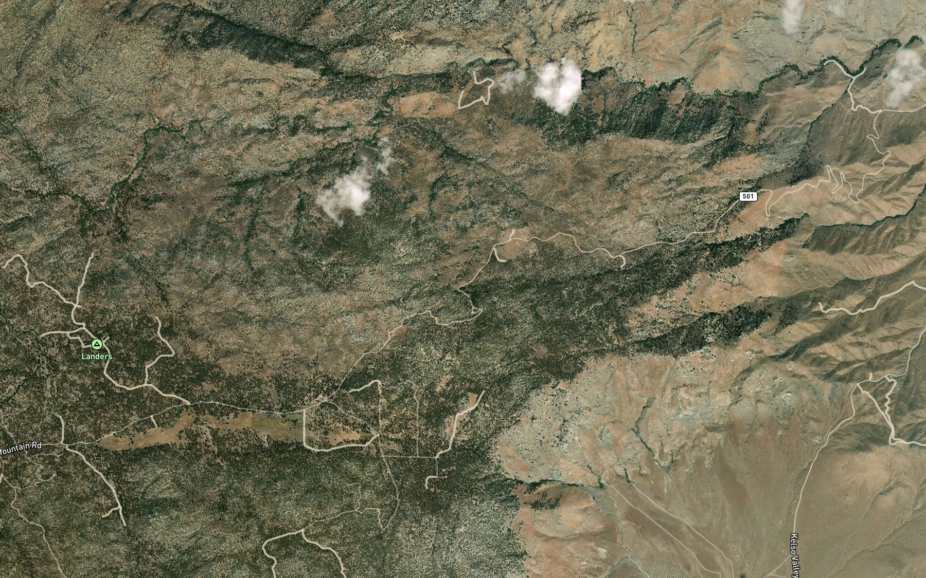 Satellite map of the Harris Grade Spring