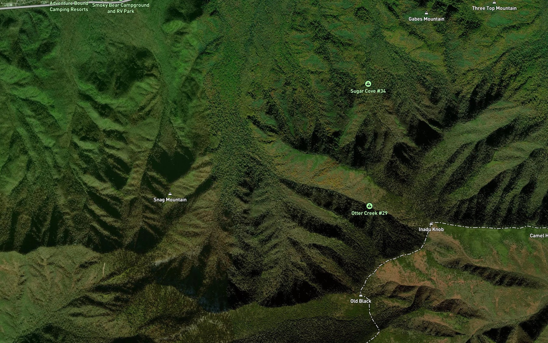 Satellite map of the Otter Creek