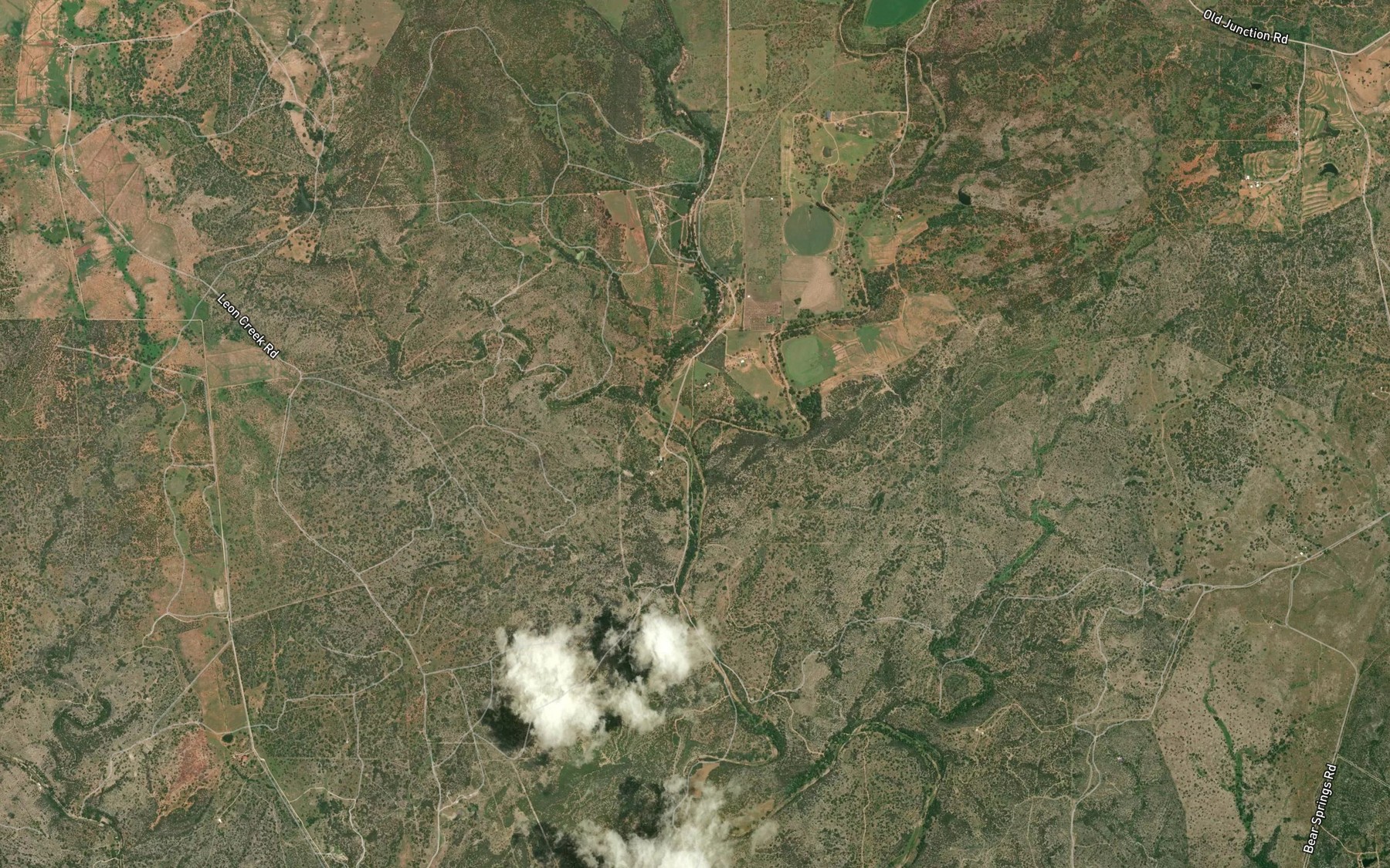 Satellite map of the Little Bluff Creek