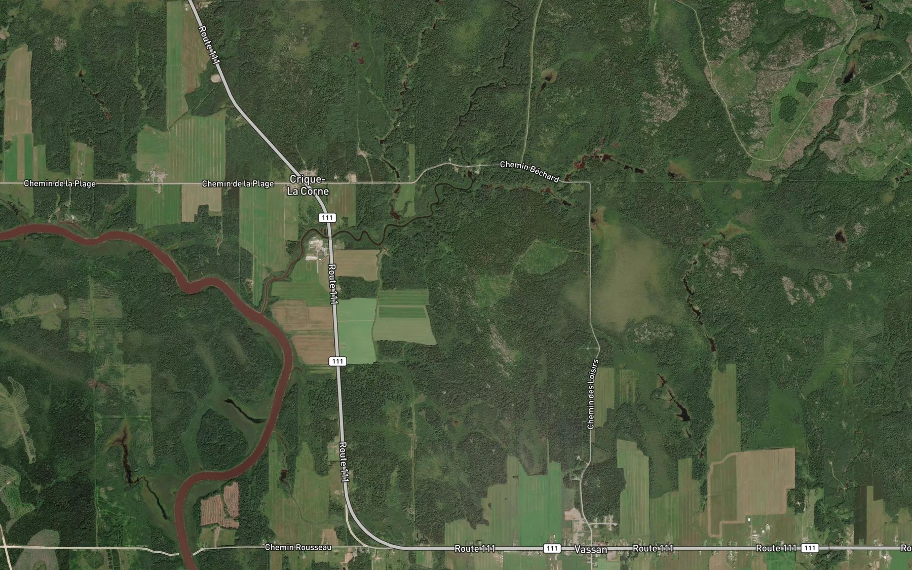 Satellite map of the Branche Lacharite