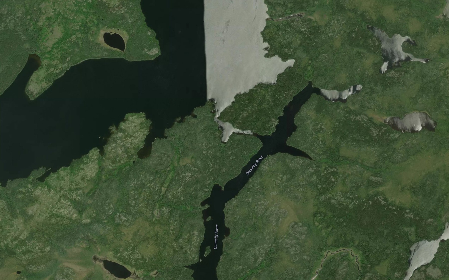 Satellite map of the Donnelly River