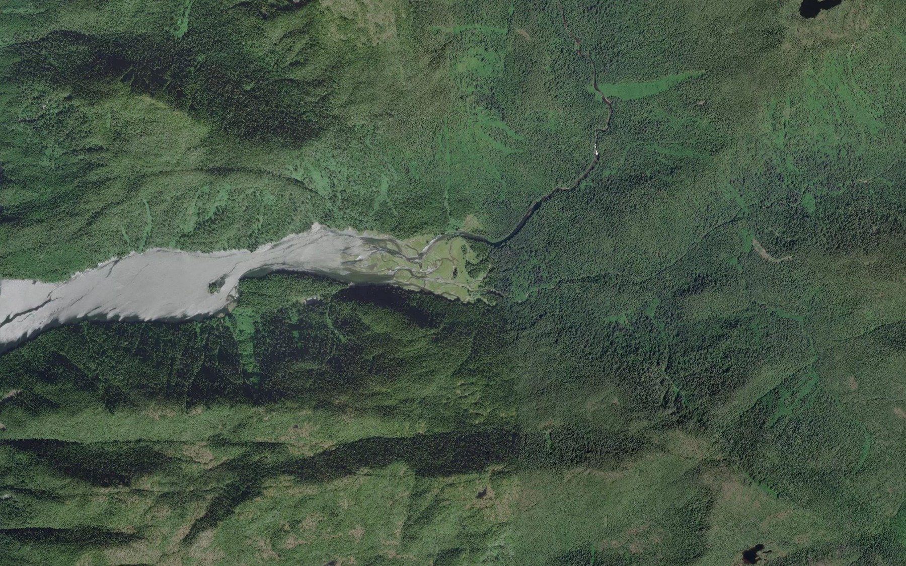 Satellite map of the Draney Creek