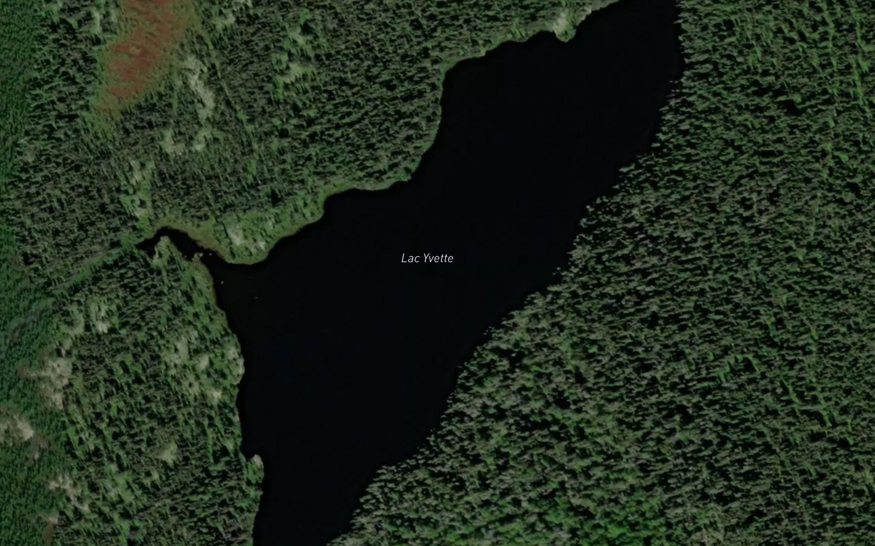 Satellite map of the Lac Yvette