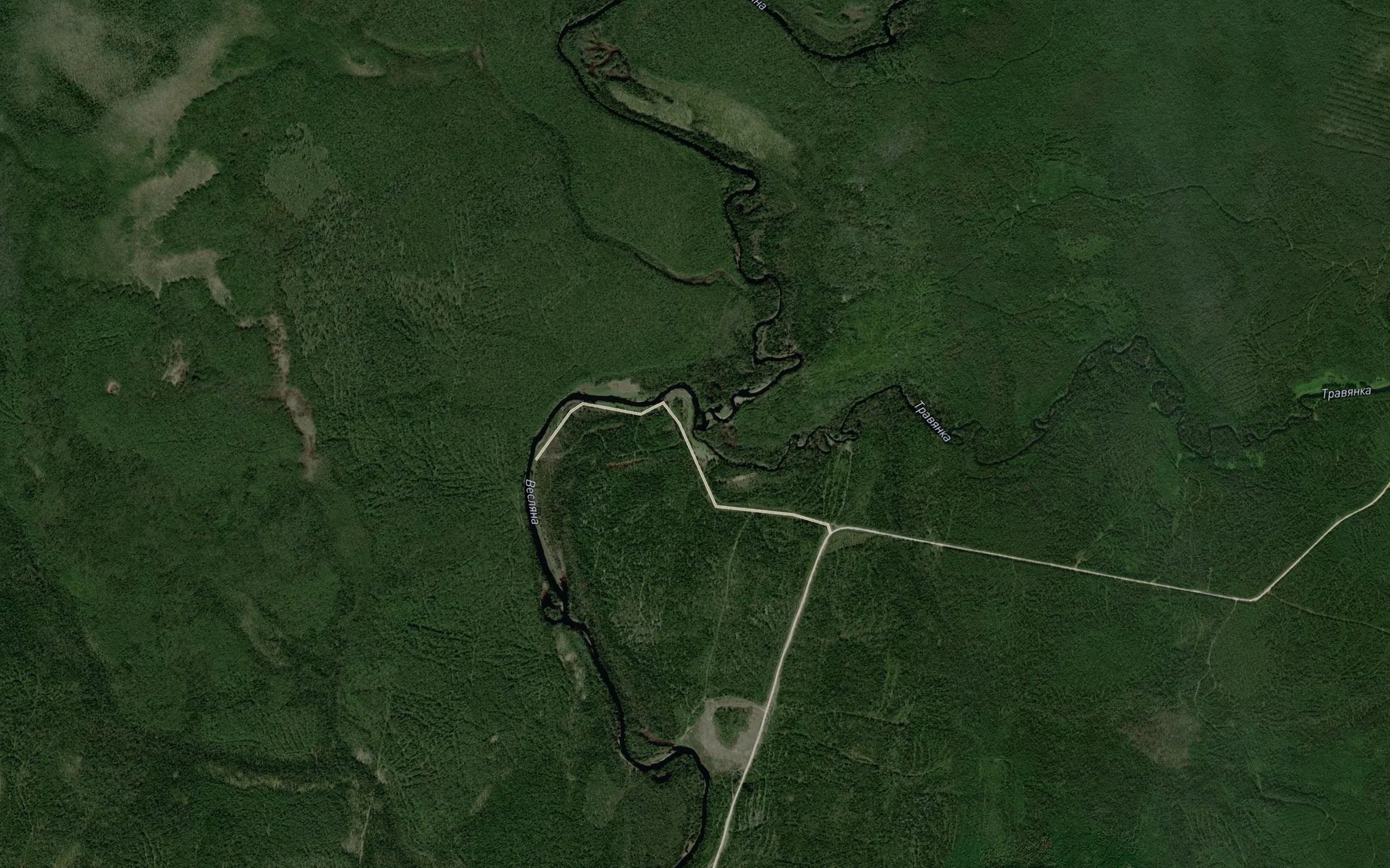 Satellite map of the Travyanka