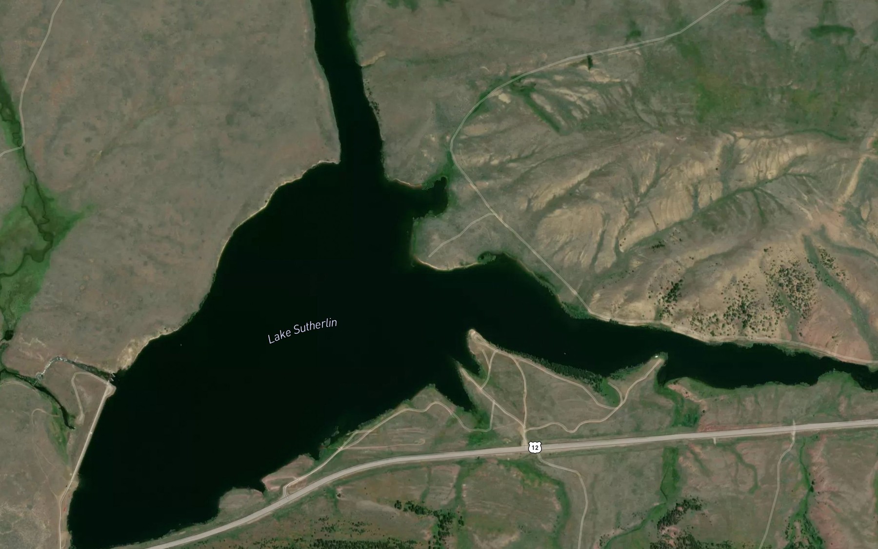 Satellite map of the Lake Sutherlin