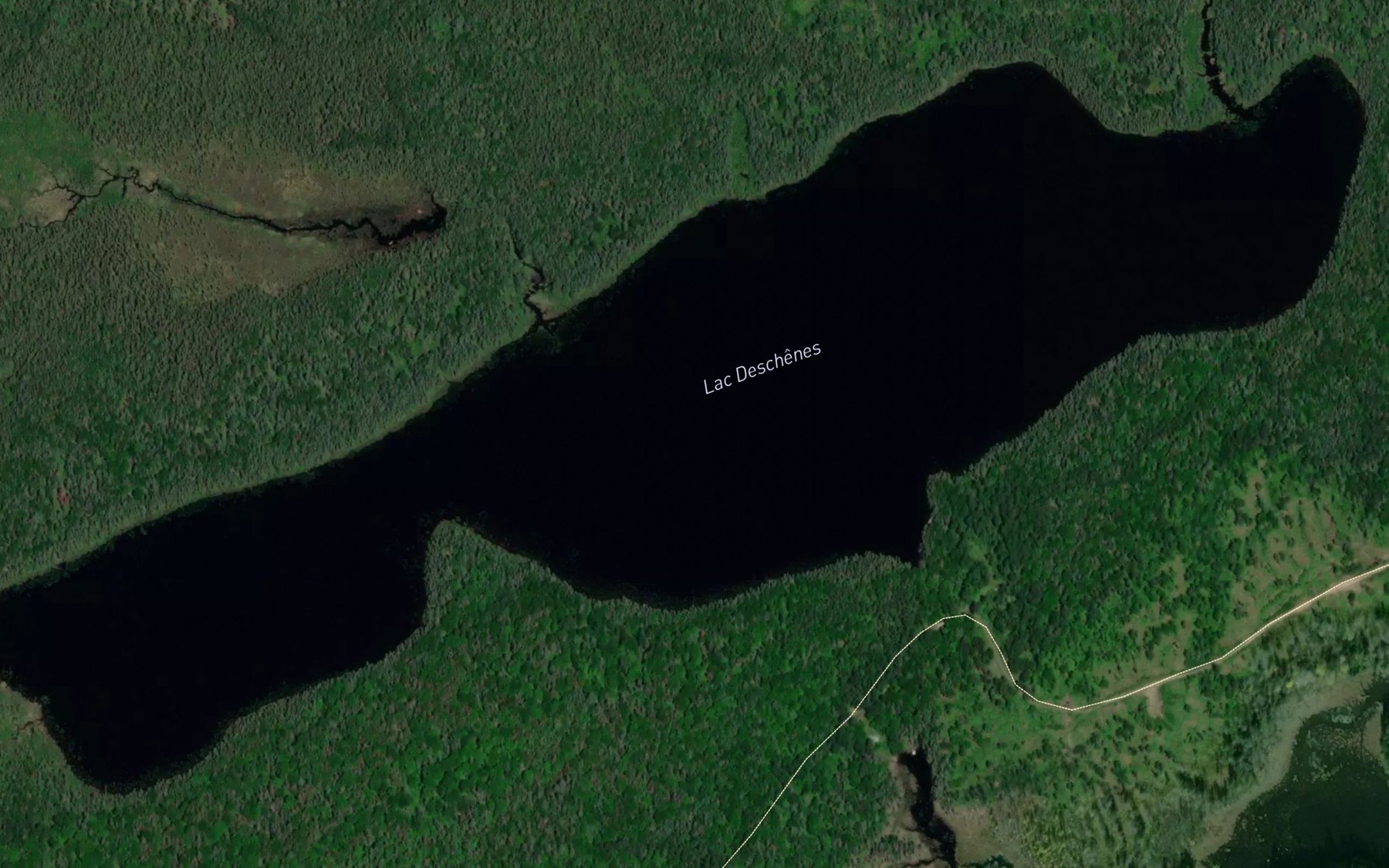 Satellite map of the Lac Deschenes