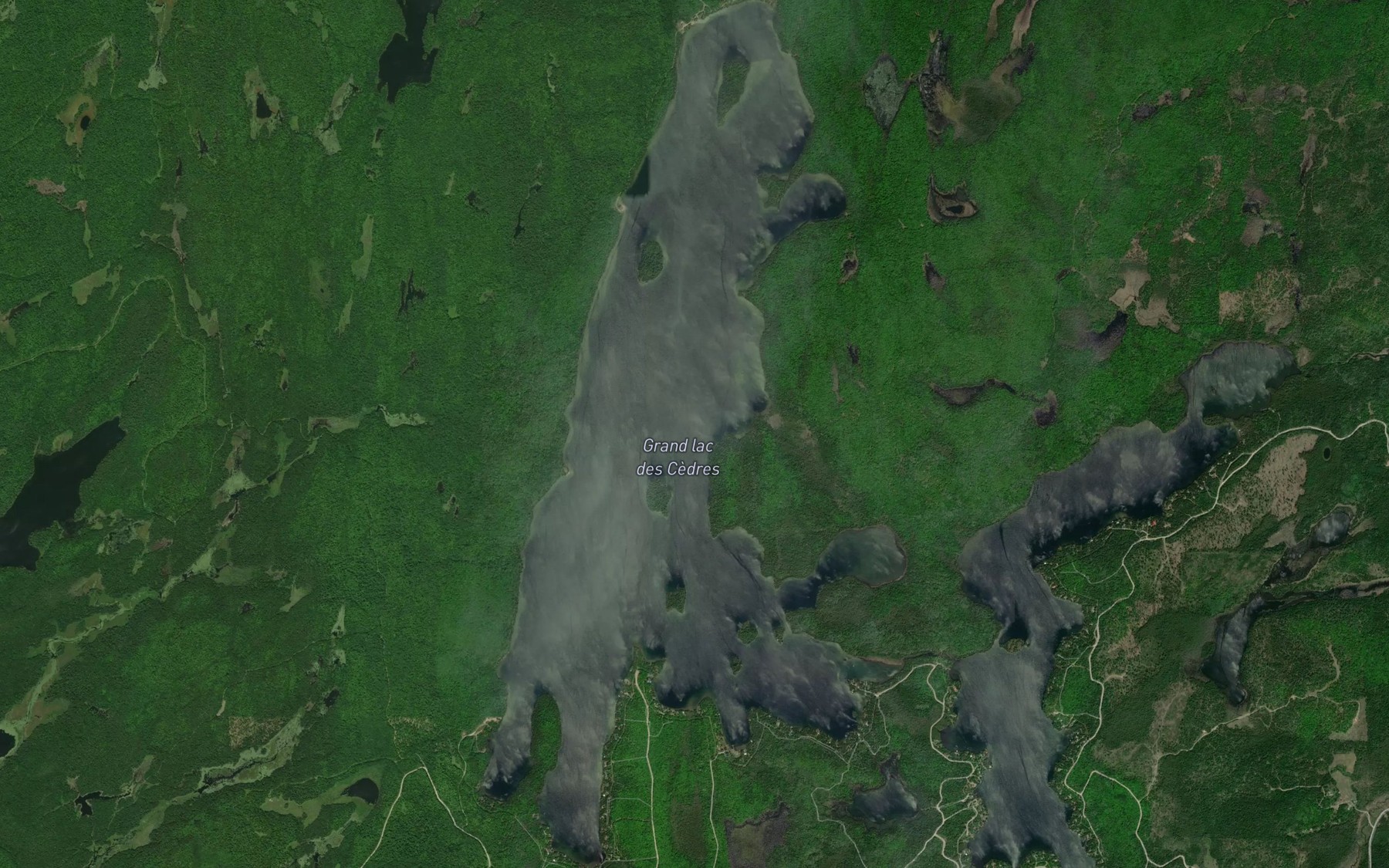 Satellite map of the Grand lac des Cedres