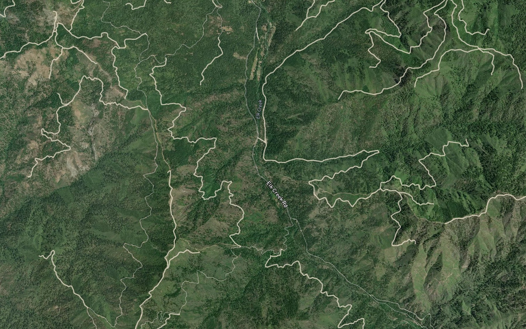 Satellite map of the Doolittle Creek