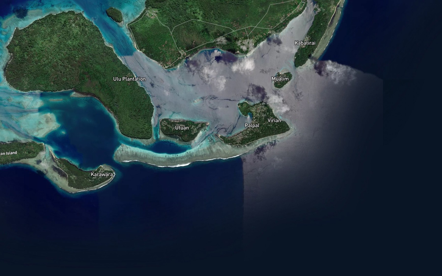 Satellite map of the Mioko Reef