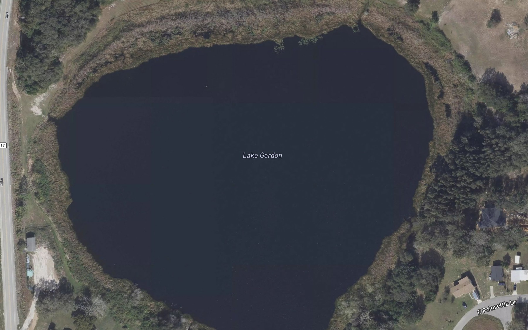 Satellite map of the Lake Gordon