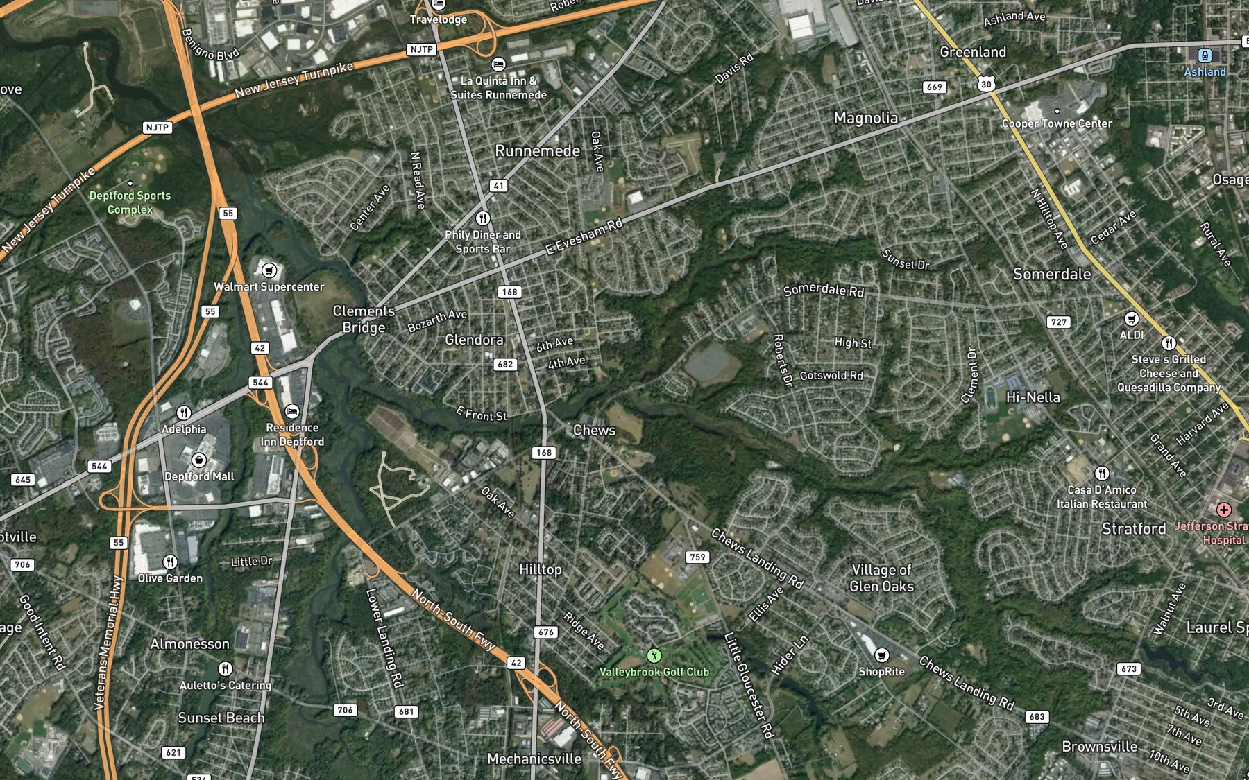 Satellite map of the Otter Brook
