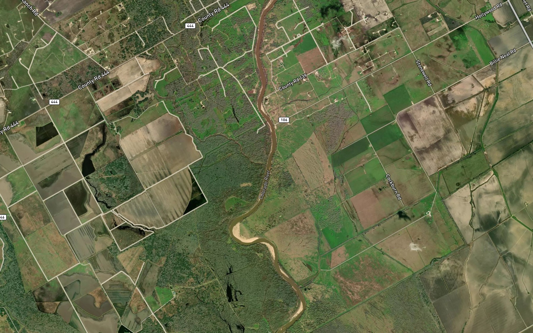 Satellite map of the Jones Creek