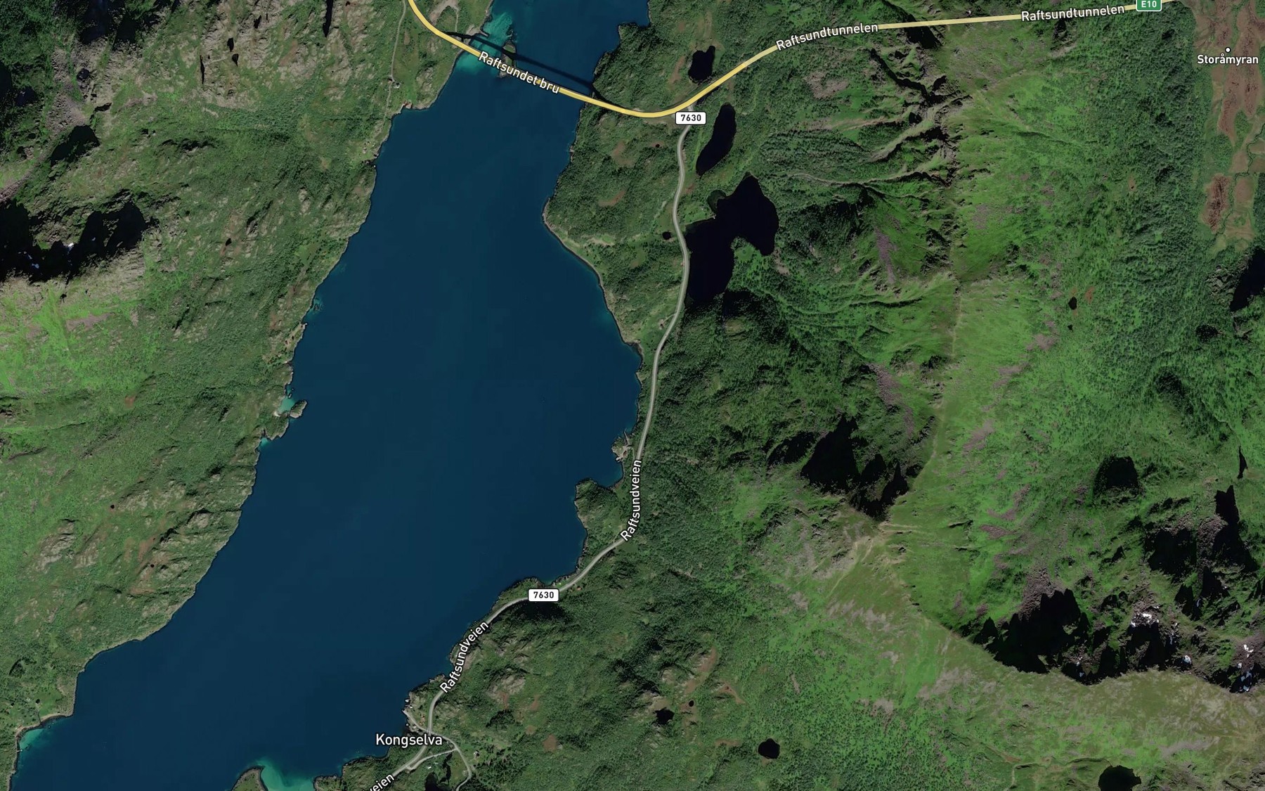 Satellite map of the Olavika