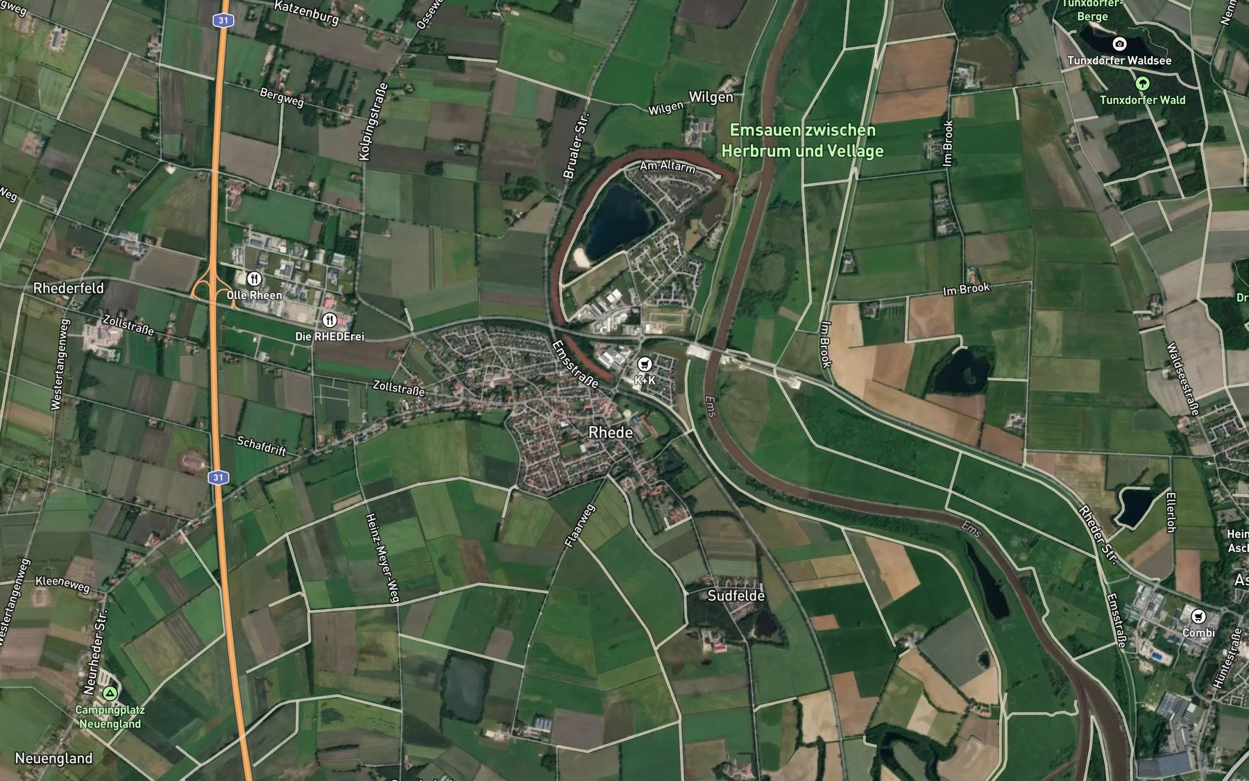 Satellite map of the Danenfloss